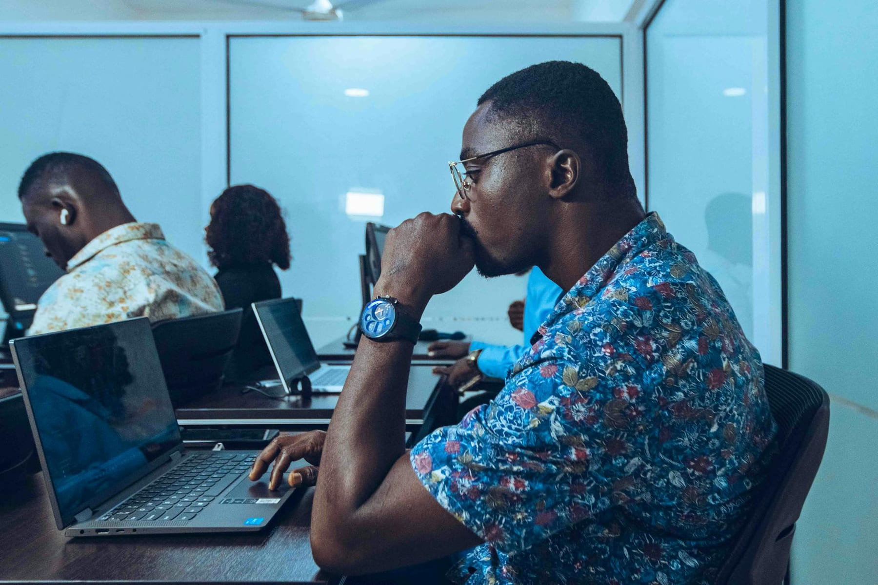 Students in an IT class learning coding and software development in Accra, Ghana. on The Course Compass